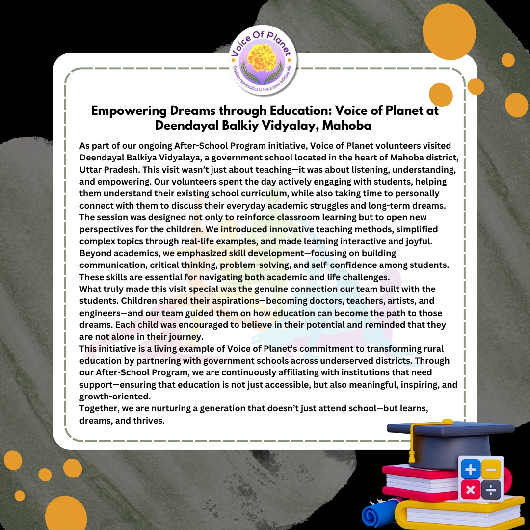 🌟 Unlocking Potential, One Child at a Time!Voice of Planet volunteers visited Deendayal Balkiy (3)